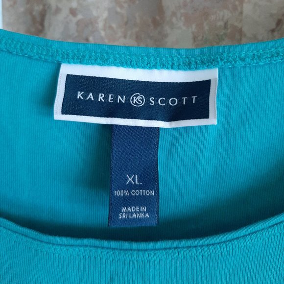 Short sleeve aqua crew neck t-shirt size XL - Picture 2 of 4